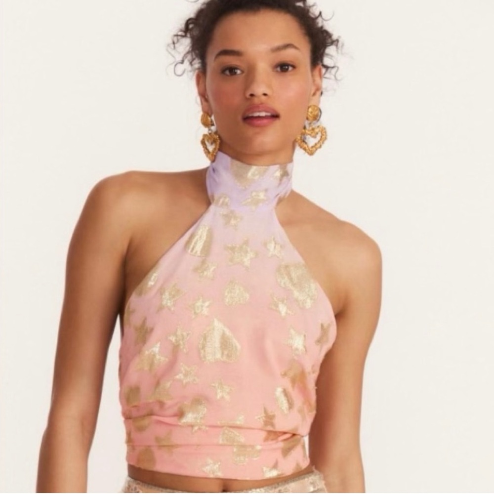 LoveShackFancy Boca Handkerchief Halter Top